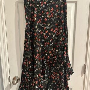Floral Black Skirt
